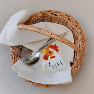 White Hen Face Kitchen Towel